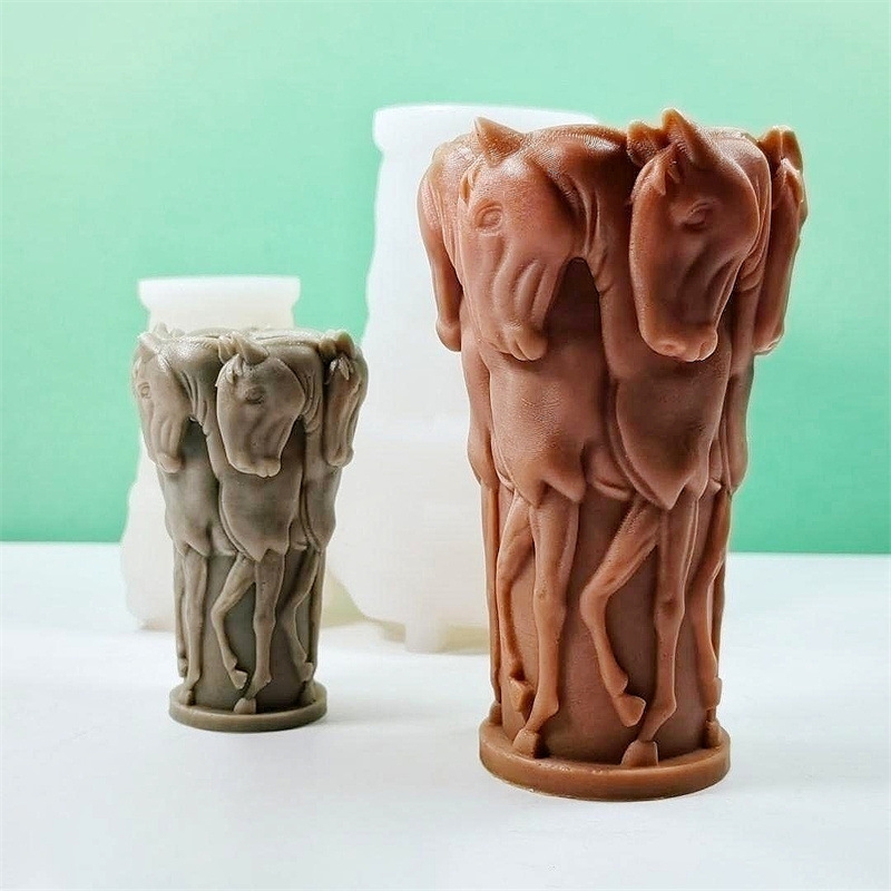 Resin Art Sculptures - Sürücü At Heykeli Mum silikon kalıp