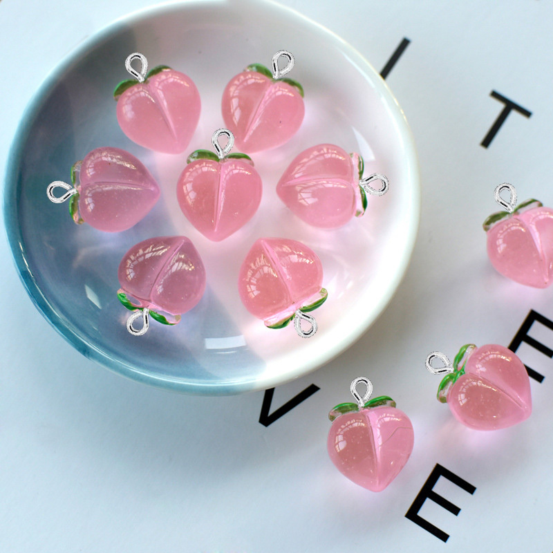 Resin Art Jewelry Kit - 10 adet yeni şeffaf şeftali düz