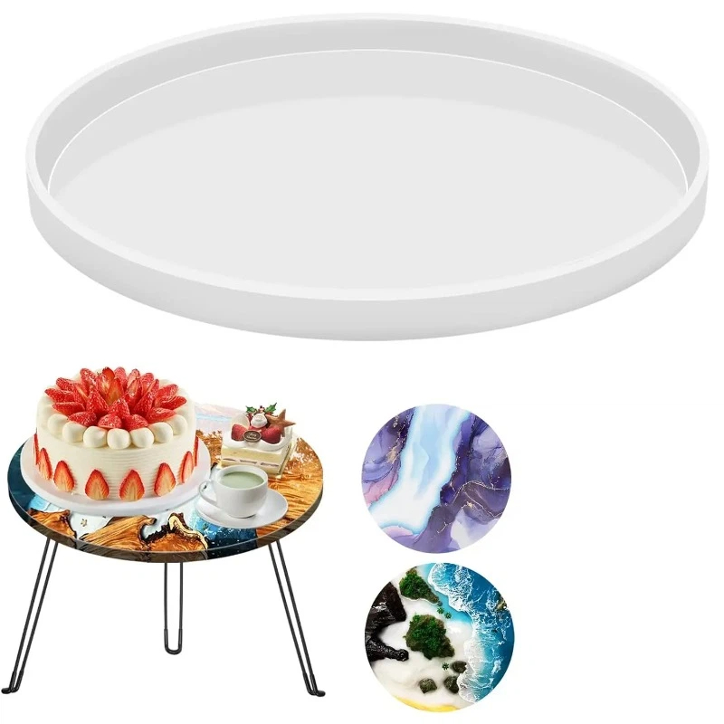 Resin Art Tray - Yuvarlak Epoksi Masa Reçine Kalıpları, Büyük