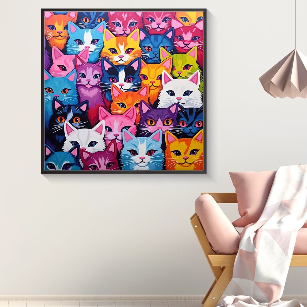 Resin Art Kits - Elmas Boyama Ailesi Renkli Bebek Kedi