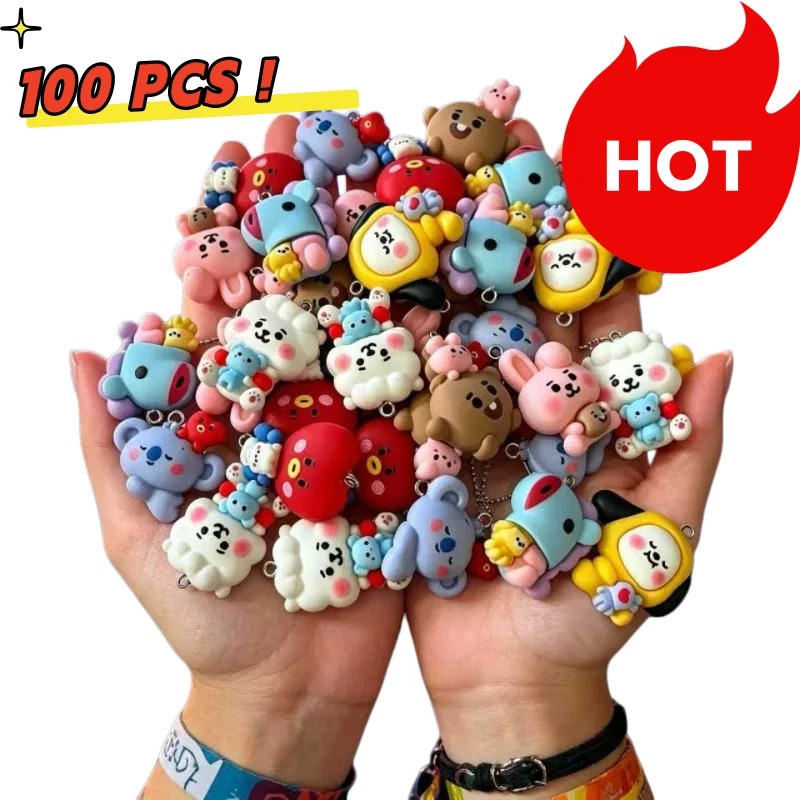 Resin Art Craft - 7 adet BT21 Reçine Karikatür Figür
